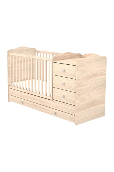 Hubners Transformable wooden cot with 4 drawers Eva Kombi 120x60 cm natural