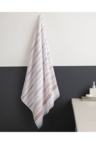 Madame Coco Guamod Cotton Bath Towel - White/Beige - 75X150 cm