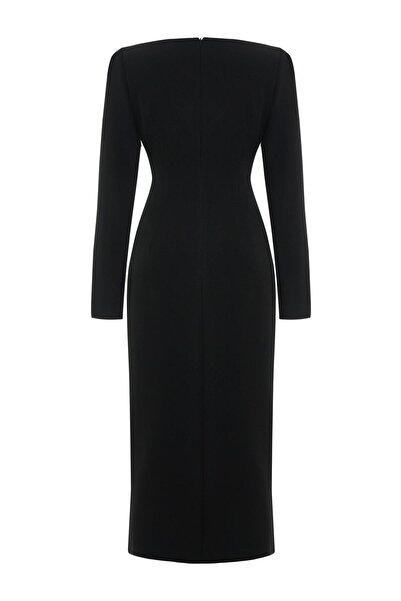 KAMEYA TOKALI YIRTMAÇ DETAYLI ELBİSE 26W40852