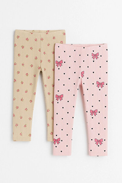 My Hanne Flowers and Ribbons Printed Girls' 2-Pack Tights 20605-1