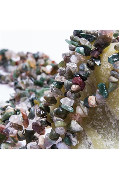 ZERO LAND حجر أكايغي هندي مكسور (192703) حجر طبيعي - أخضر