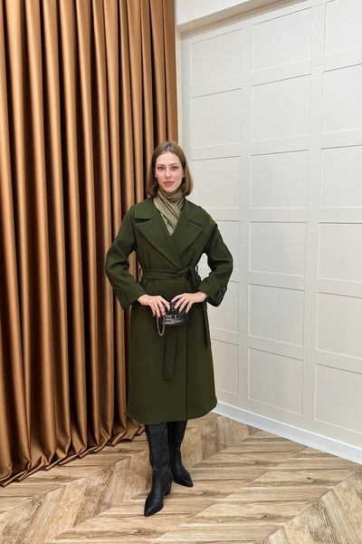 Stilife Martina Yırtmaçlı Kaban Haki