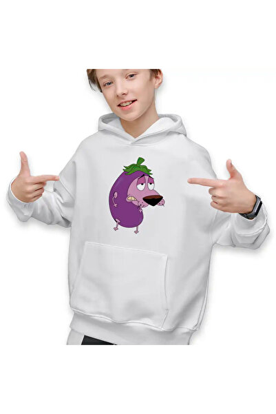 OEM Kids Boys Hoodie Courage the Cowardly Dog Eggplant Cartoon