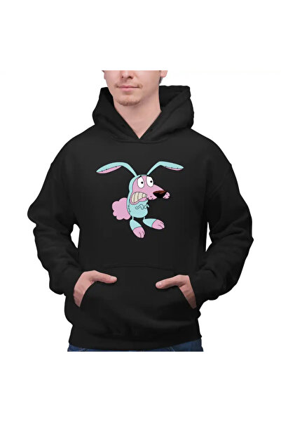 OEM Мъжки суичър с качулка Courage the Cowardly Dog Rabbit Cartoon