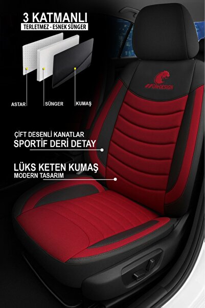 GM-DESIGN Panther Series Linen Fabric Car Seat Cover (Toyota Corolla-Auris-Yaris Compatible)