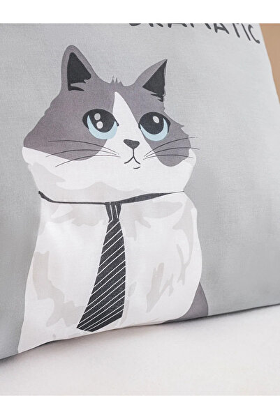 LC Waikiki Cat Printed Cotton Pillow Case Set of 2 50X70 cm