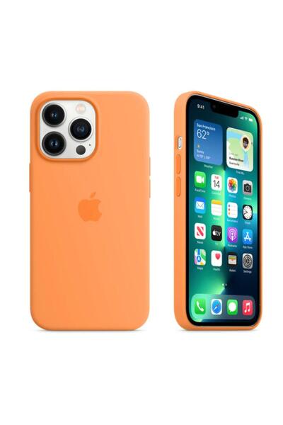 Apple Husă interioară din silicon, microfibră portocalie, pentru iPhone 7, 8 Plus