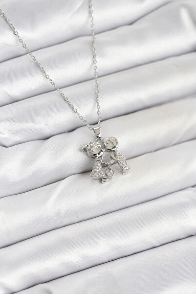 Epilons قلادة من الفولاذ 316L بلون فضي للرجال والفتيات والنساء