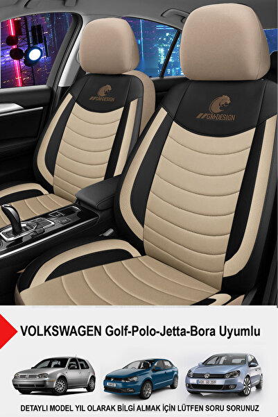 GM-DESIGN Panther Series Linen Fabric Car Seat Cover-(Volkswagen Bora-Golf-Jetta-Polo Compatible)