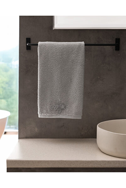 Madame Coco Rosabell 100% Cotton Crochet Face Towel - Gray - 50X70 cm