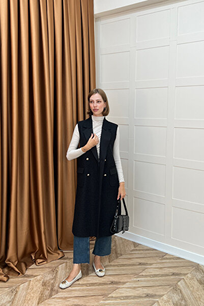 Stilife Cerry Довгий жилет Чорний