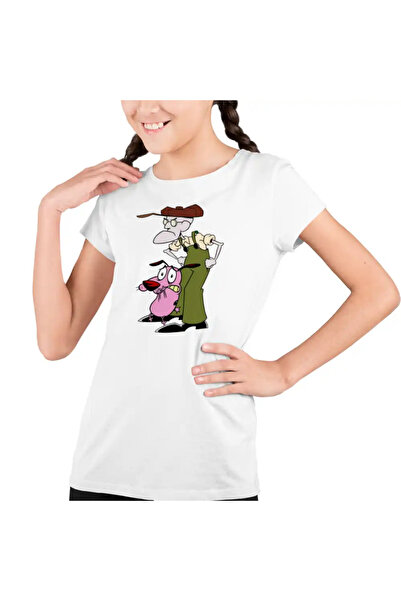 OEM Tricou Copii Fete Curaj Cainele Fricos Bunicu Beagle