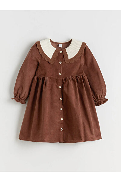 LC Waikiki Bebe Yaka Kız Çocuk Kadife Elbise