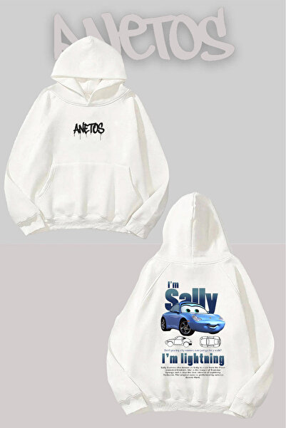 Anetos أنا سالي سارت مطبوع سويت شيرت أبيض بغطاء رأس