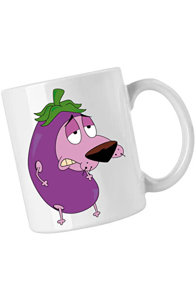OEM Courage the Cowardly Dog Mug Eggplant Cartoon