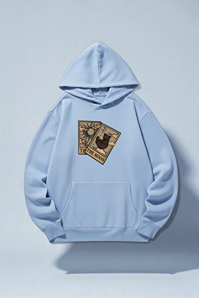 uyguntarz Унисекс качула с качулка с дизайн на таро карта „Луната“