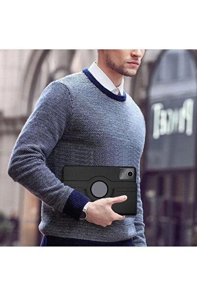m.tk moveteck Lenovo Tab M11 TB-330FU 11" inç Tablet Kılıf 360 Döner Standlı Kapaklı +Ekran Koruyucu Cam+Kalem Set