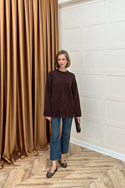 Stilife Πουλόβερ Leyal Triko Καφέ