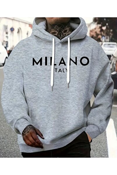 herkesemoda Hanorac K cu glugă Milano cu detaliu textil textil și fleece în interior