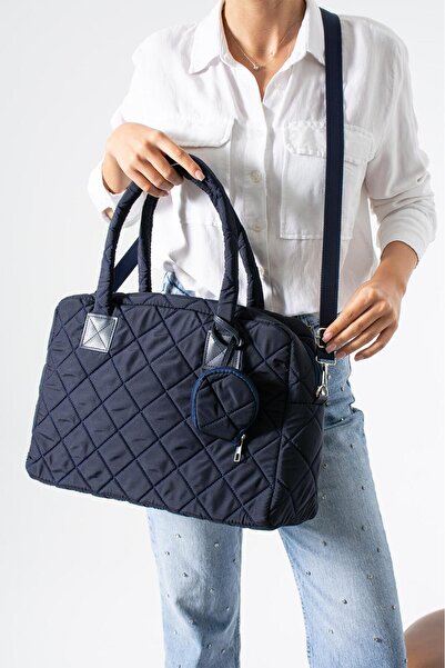 mugalas Синя велика м'яка регульована сумка на довгих ременях для руки та через плече для жінок