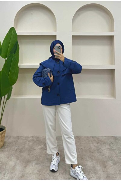 lurex moda Cape Trench Coat