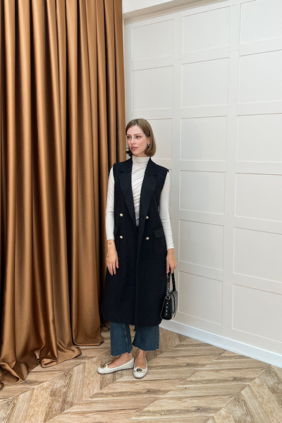 Stilife Cerry Довгий жилет Чорний