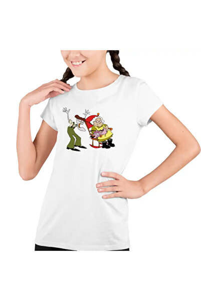 OEM Tricou Copii Fete Curaj Cainele Fricos Bunicu Bunica Scaun