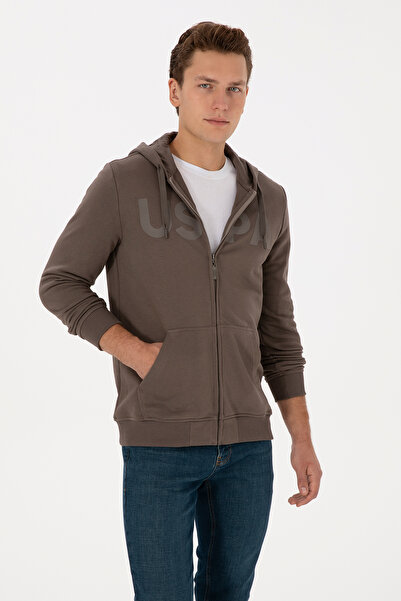 U.S. Polo Assn. Ανδρική πλεκτή ζακέτα βιζόν 50307743-VR052