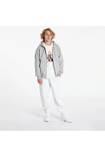 Nike Ανδρικό φούτερ Solo swoosh γκρι - φαρδιά εφαρμογή, με φλις και με κουκούλα - DR0403-063