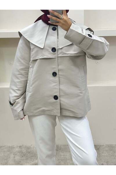 lurex moda Cape Trench Coat