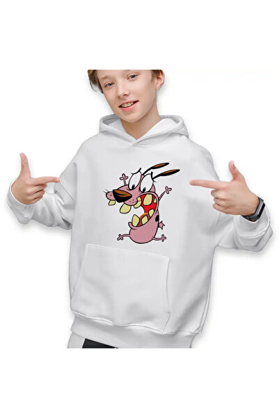OEM Children's Hoodie Boys Courage the Cowardly Dog Beagle Scared Puppy