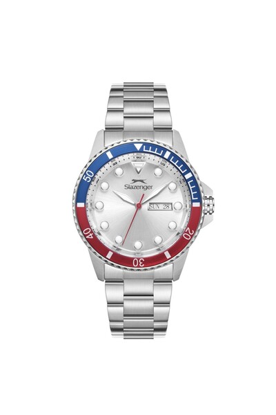 Slazenger ساعة يد رجالية SL.09.2544.2.04 بهيكل فولاذي ولون معدني مع عرض التقو...