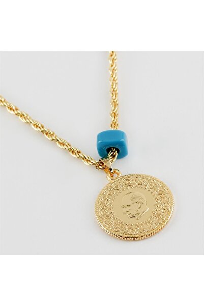 TakÇalıştır TKÇBJ Yarım Altın Figürlü İmitasyon Kolye TKÇBJ