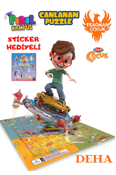 TRT ÇOCUK PIRIL Canlanan Puzzle (AR) - Mucit Deha ve Uçan Aracı