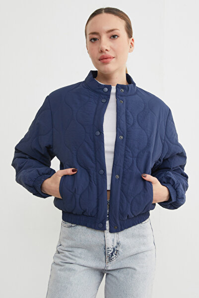 Fulla Moda Su Yolu Kapitone Hakim Yaka Bomber Mont