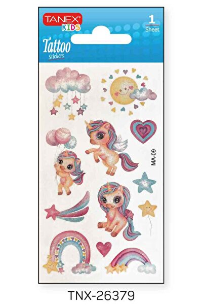 Tanex وشم صغير لامع على شكل وحيد القرن مقاس 7×12 ملم TNX-26379