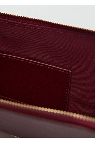 MANGO Woman Pürüzlü deri görünümlü pochette