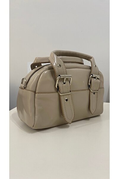 Ergün Stylish Double Belt Women's Beige Hand and Shoulder Bag Beige / Bag / S...