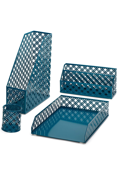 OEM Metal desk organizer with mesh, 4 pieces