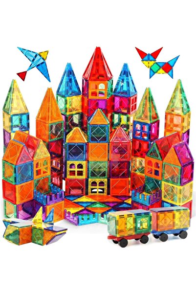 Generic 100-Piece Magnetic Building Blocks Set with Storage Box - Strong Magnets for Imaginative Play