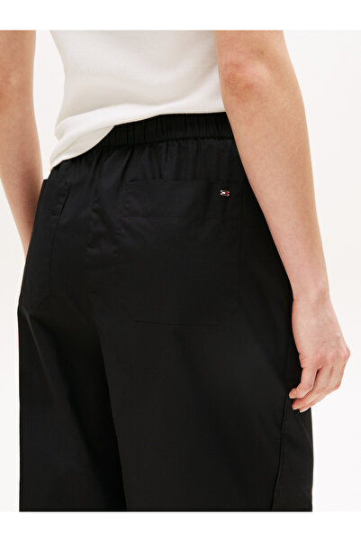 Tommy Hilfiger POPLIN WIDE LEG PANT Dámské černé kalhoty - WW0WW45891