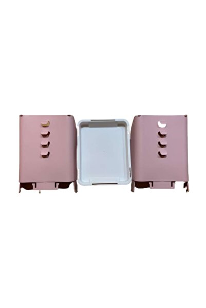 OEM Extendable trash can, 21-40 cm, foldable, bathroom, kitchen, camping, Pink white
