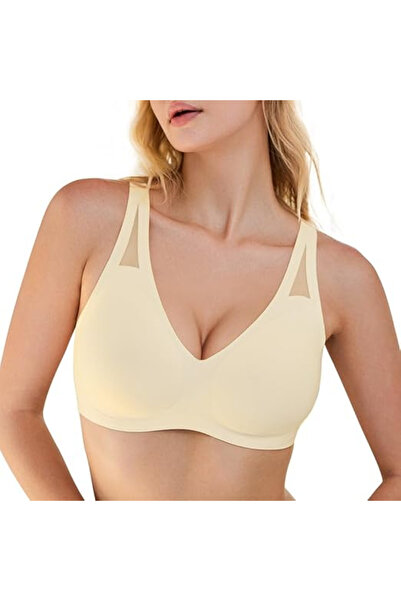 OEM Elastic body compression bra, non-wired, cream S