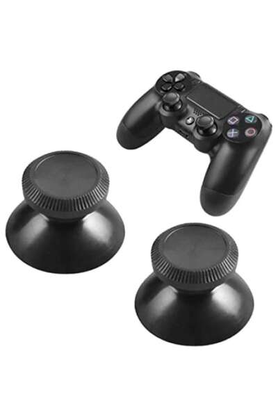 digital-play Rovtop Set of 2 Replacement Thumb Sticks for PS4 / PS4 Slim / PS4 Pro - Metal Aluminum, Black