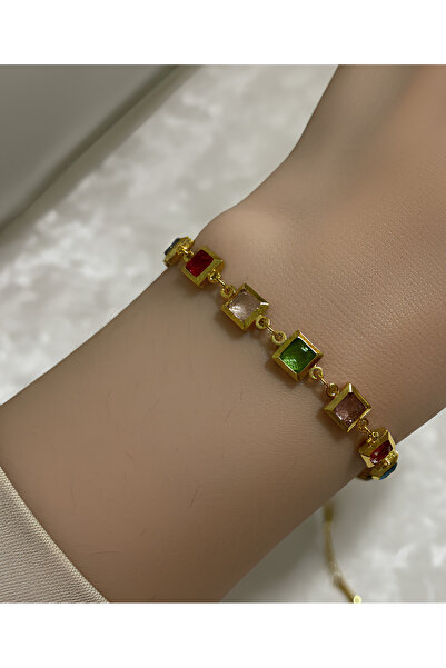 BANEDETTA Square Cut Colorful Row Zircon Stone New Season Trend Steel Bracelet