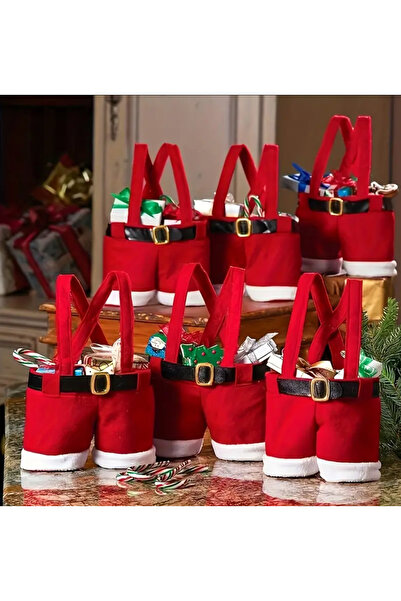 CN 6 bucăți pungi festive pentru bomboane cu pantaloni de Moș Crăciun - pungi...