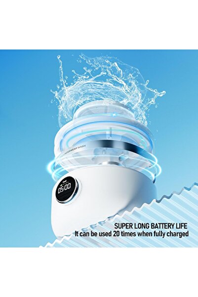 LUOCUTE Portable Rechargeable Mini Washing Machine - 10W Quiet Cordless Washer for Travel