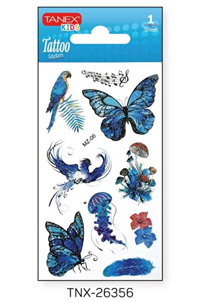 Tanex 7X12Mm Bird-Butterfly Glitter Tatoo Tnx-26356