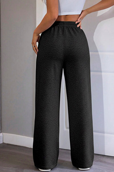 BSBSPOR Χειμερινό Εσωτερικό Σχέδιο επένδυση fleece Φαρδιά φαρδιά φόρμα με ρυθμιζόμενο πόδι, γκρι / μαύρο / ανθρακί