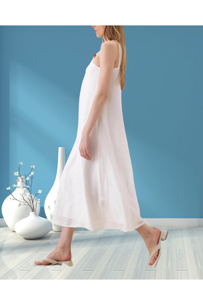 MinervaXint Women's Regular Fit Off-The-Shoulder Lyocell Fabric Midi Length Dress